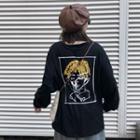 Long-sleeve Face Print T-shirt