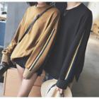 Couple Matching Stripe Trim Pullover