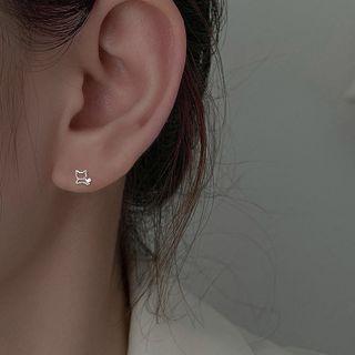 Cat Sterling Silver Earring 1 Pc - Silver - One Size