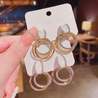Hoop Rhinestone Alloy Fringed Earring