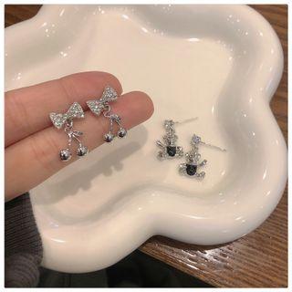 Bow Cherry / Bear Alloy Dangle Earring
