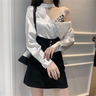 Cutout Shirt / A-line Skirt
