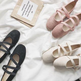 Faux Suede Strappy Flats