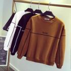 Panel Fleece-lined Long-sleeve Sweatshirt