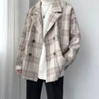 Double-breasted Loose-fit Check Coat