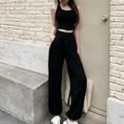 Cropped Tank Top / Drawstring Harem Pants