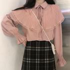 Lace Trim Blouse / Plaid Mini Skirt