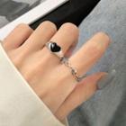 Heart Glaze Alloy Ring Riz071 - Silver - One Size