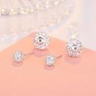 Rhinestone Sterling Silver Through & Through Earring 1 Pair - Silver - One Size