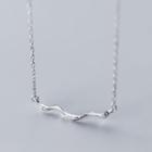 925 Sterling Silver Wavy Bar Necklace Silver - One Size