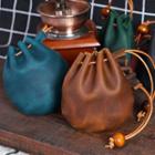 Faux Leather Drawstring Pouch