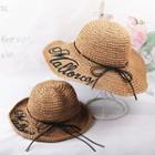 Embroidered Lettering Straw Hat