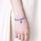 Pinecone Woven Bracelet Blue & Beige - One Size