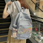Holographic Pvc Panel Buckled Lightweight Backpack