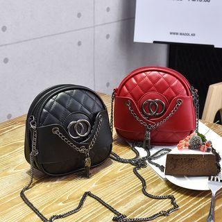 Metal Fringe Quilted Saddle Crossbody Bag