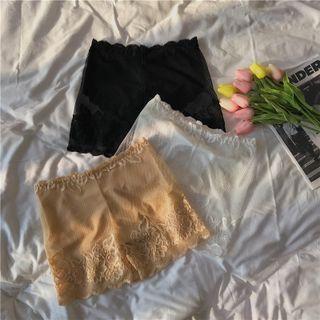 High-waist Plain Lace Skinny Shorts