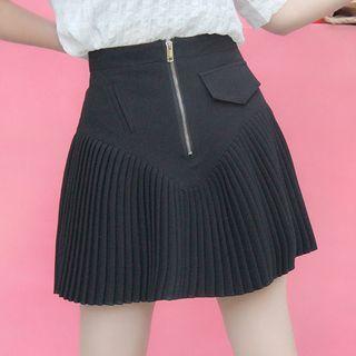 Accordion Pleat Mini A-line Dress