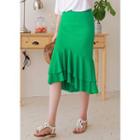 Ruffle Tiered-hem Long Skirt