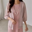 Balloon-sleeve Summer Knit Cardigan