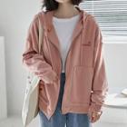 Lettering Zip Jacket Pink - One Size