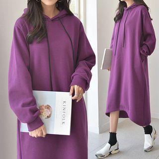 Long Hoodie Dress In Purple