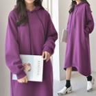 Long Hoodie Dress In Purple