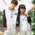 Couple Matching Badge Detailed Baseball Jacket