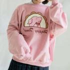 Pig Print Sweatshirt Light Pink - One Size