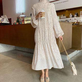 Long-sleeve Polka Dot Dress
