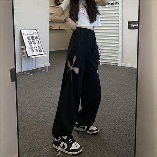 Cutout Drawstring-cuff Sweatpants