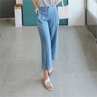 Seam-trim Linen Blend Dress Pants