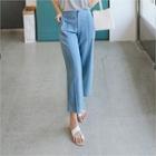 Seam-trim Linen Blend Dress Pants