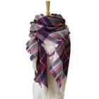 Plaid Faux Shearling Scarf
