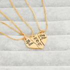 Set Of 3: Lettering Heart Necklace