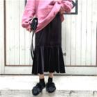 Velvet A-line Skirt Black - One Size
