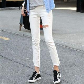 Cutout Straight-cut Leggings Pants