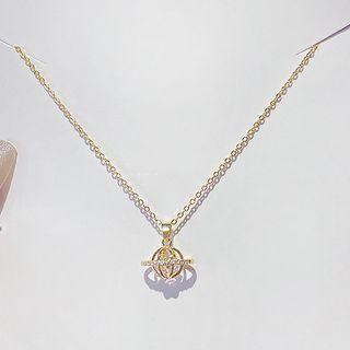 Planet Necklace X082 - 1pc - Gold - One Size