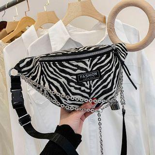 Zebra Print Sling Bag Zebra - Black & White - One Size