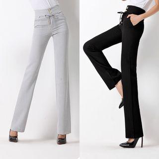 Tie Waist Straight Leg Pants