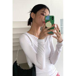 Inset Top Scoop-neck T-shirt