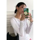 Inset Top Scoop-neck T-shirt
