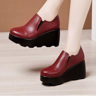 Plain Platform Wedge Heel Shoes