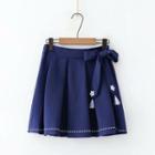 Printed Mini Pleated Skirt