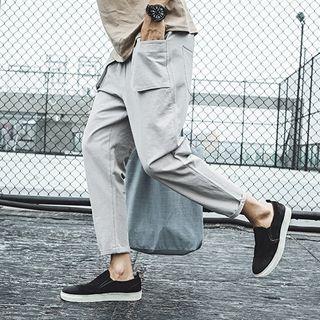 Drawstring Front Pocket Cropped Pants