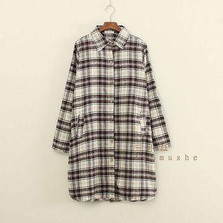 Plaid Long-sleeve Shirtdress