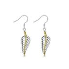 Simple Feather Earrings Silver - One Size