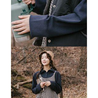 Collared Buttoned Sweatshirt