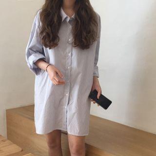 Long Sleeve Striped Shirt As Shown In Figure - One Size