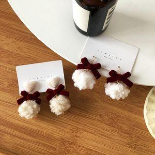 Bow Pom Pom Dangle Earring (various Designs)