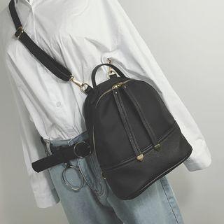 Plain Mini Faux Leather Backpack